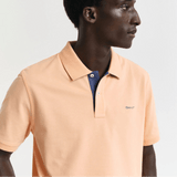 GANT Contrast Piqué Polo Shirt in Peachy Orange