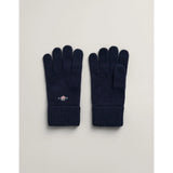 GANT Cotton Blend Logo Wool Gloves In Marine