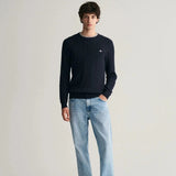 GANT Cotton Cable knit Crew Neck In Blue