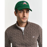 GANT Cotton Cable Knit Half-Zip Sweater In Seawood Melange