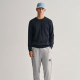 GANT Cotton Flamme Crew Neck Sweater Evening Blue