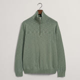 GANT Cotton Flamme Half-Zip Sweater Kalamata Green