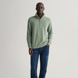GANT Cotton Flamme Half-Zip Sweater Kalamata Green