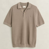 GANT Cotton Texture Polo In Mist Taupe