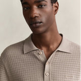 GANT Cotton Texture Polo In Mist Taupe