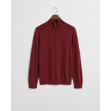 Gant Extra Fine Merino Wool Half-Zip Sweater In Plumped Red