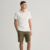 GANT Framed Tipped Piqué Polo Shirt in Eggshell