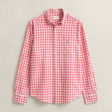 GANT Gingham Linen Blend Shirt In Rose Pink