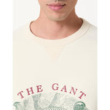 Gant Graphic Crew Neck Birding Sweatshirt In Ivory White