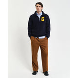 Gant Graphic Half-Zip Fleece In Evening Blue
