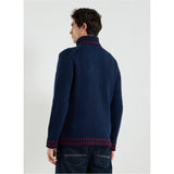 Gant Graphic Rollneck Sweater In Evening Blue