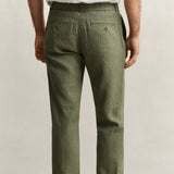 GANT Linen Regular Fit Pants In Dry Herb Green