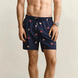 GANT Lobster Embroidered Swim Shorts In Marine