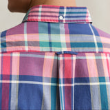 GANT Madras Regular Checked Shirt In Rose Red