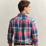 GANT Madras Regular Checked Shirt In Rose Red