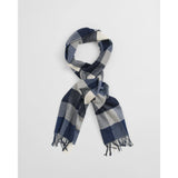 Gant Multi Checked Wool Scarf In Dark Grey Melange