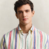 GANT Multi Striped Linen Regular Shirt In Multicolour