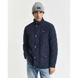 GANT Quilted Windcheater Mid-Length Jacket In Evening Blue