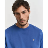 Gant Reg Shield Crew Neck Sweat In Rich Blue