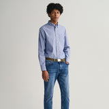 GANT Regular Fit Archive Oxford Stripe Short in College Blue