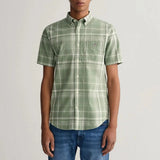 GANT Regular Fit Check Cotton Linen Short Sleeve Shirt