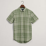 GANT Regular Fit Check Cotton Linen Short Sleeve Shirt