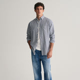 Gant Regular Fit Checked Archive Oxford Shirt in Deep Blue
