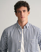Gant Regular Fit Checked Archive Oxford Shirt in Deep Blue