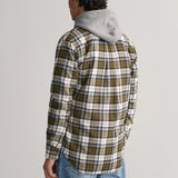 GANT Regular Fit Checked Flannel Shirt in Dark Cactus