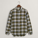 GANT Regular Fit Checked Flannel Shirt in Dark Cactus