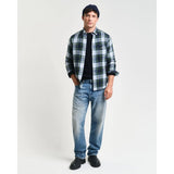 GANT Regular Fit Checked Flannel Shirt In Green
