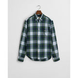 GANT Regular Fit Checked Flannel Shirt In Green