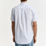GANT Regular Fit Classic Gingham Poplin Short Sleeve Shirt in Light Blue