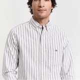 GANT Regular Fit Classic Striped Oxford Shirt in White