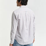 GANT Regular Fit Classic Striped Oxford Shirt in White