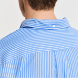 GANT Regular Fit Classic Striped Poplin Shirt in Greece Blue