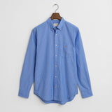 GANT Regular Fit Classic Striped Poplin Shirt in Greece Blue