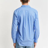 GANT Regular Fit Classic Striped Poplin Shirt in Greece Blue