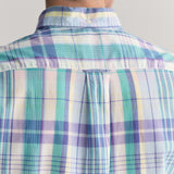 Gant Regular Fit Colorful Madras Short Sleeve Shirt in Capri Blue