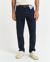 GANT Regular Fit Cotton Linen Jeans in Evening Blue