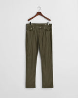 GANT Regular Fit Cotton Linen Jeans in Juniper Green