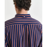 GANT Regular Fit Dobby Striped Twill Shirt In Persian Blue