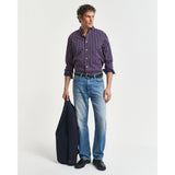 GANT Regular Fit Dobby Striped Twill Shirt In Persian Blue