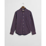 GANT Regular Fit Dobby Striped Twill Shirt In Persian Blue
