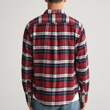 GANT Regular Fit Flannel Check Shirt in Wine Red
