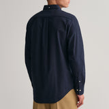GANT Regular Fit Flannel Melange Shirt In Dusty Navy