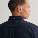 GANT Regular Fit Flannel Melange Shirt In Dusty Navy