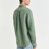 GANT Regular Fit Garment-Dyed Linen Shirt In Kalamata Green
