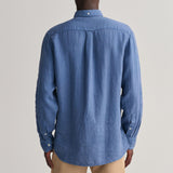 GANT Regular Fit Garment-Dyed Linen Shirt in Salty Sea