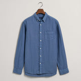 GANT Regular Fit Garment-Dyed Linen Shirt in Salty Sea